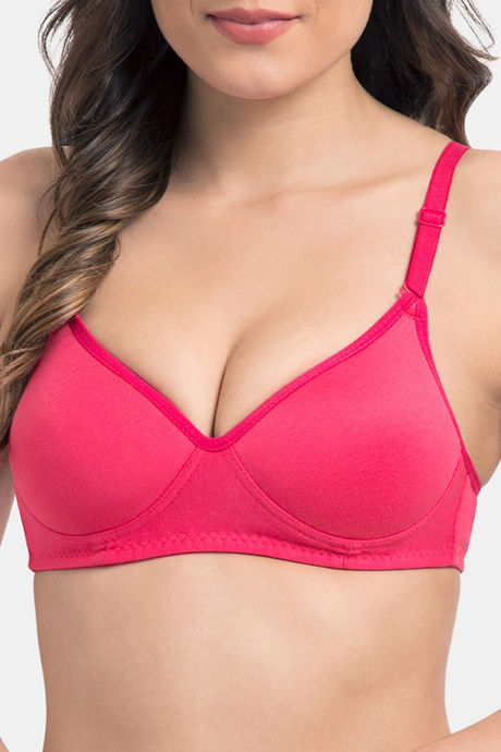 Komli Padded Non-Wired Full Coverage T-Shirt Bra - Dark Pink — image 8